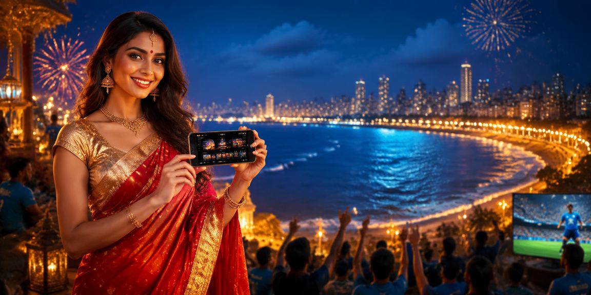 Mobile user at Mumbai’s Marine Drive enjoying mobile casino games